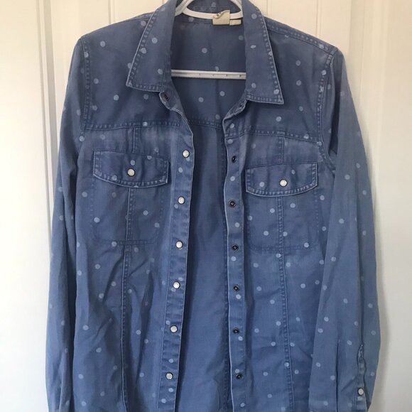 Roxy Polka Dot Denim Shirt - Picture 1 of 2